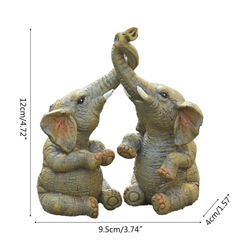 Figurine de Couple d'éléphant, Statue de Couple d'éléphant, ornements pour la maison, pot de bureau,
