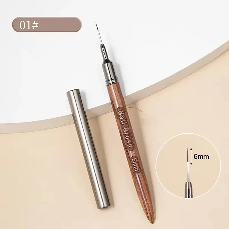 Pinceau à ongles en bois pour gel, liner pour nail art, pinceau de peinture DIY, stylo à dessin pour