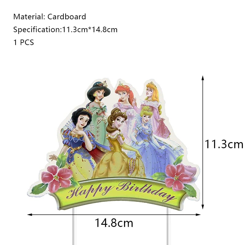 Décoration de fête d'anniversaire princesse Disney, toile de fond pour enfants, fournitures d'événem