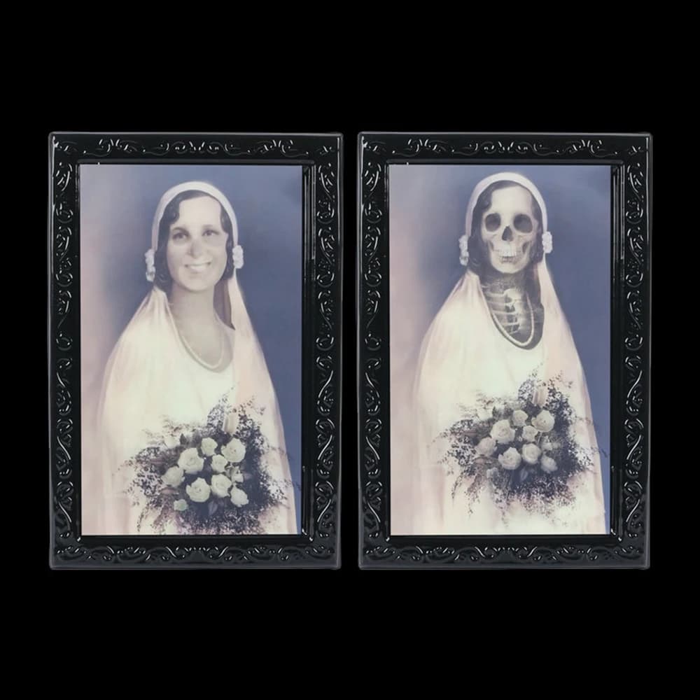 Cadre photo visage fantôme 3D interchangeable, photo de portrait d'horreur, fête d'Halloween, bar d'