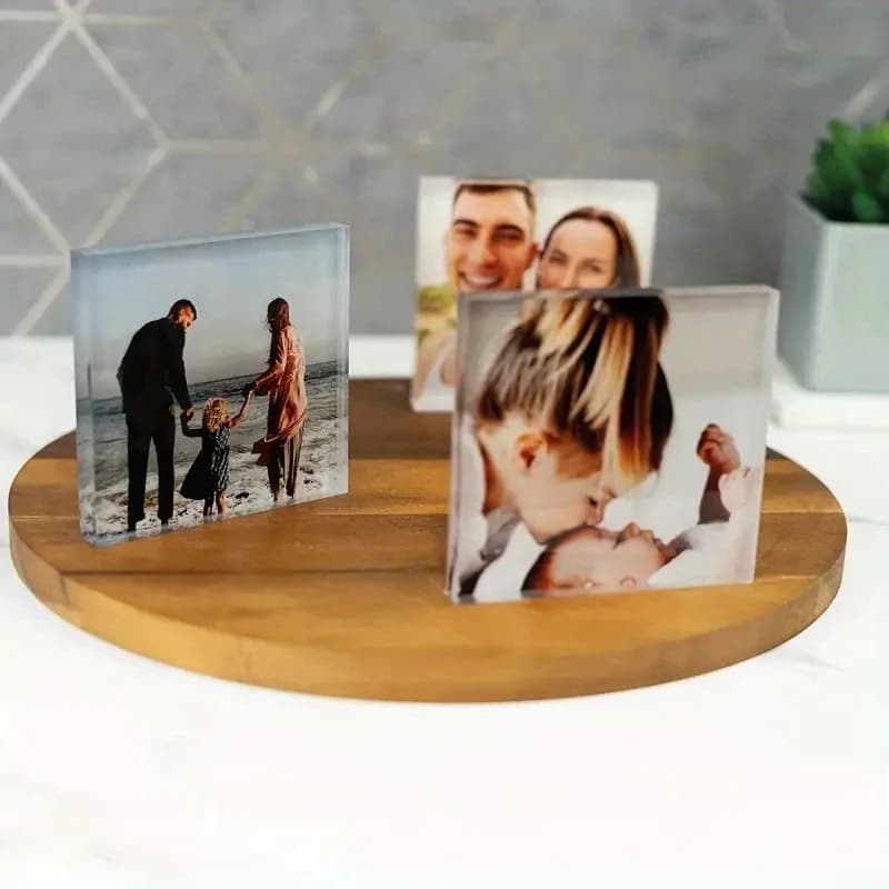 Décor de chalet de Festival en acrylique personnalisable, ornement de Portrait de famille personnali