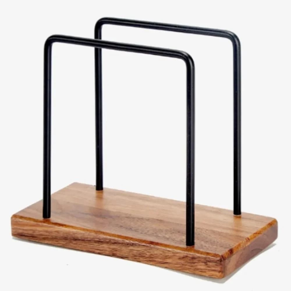 Porte-serviettes sur pied artisanal en bois, porte-serviettes, distributeur de serviettes, décoratio