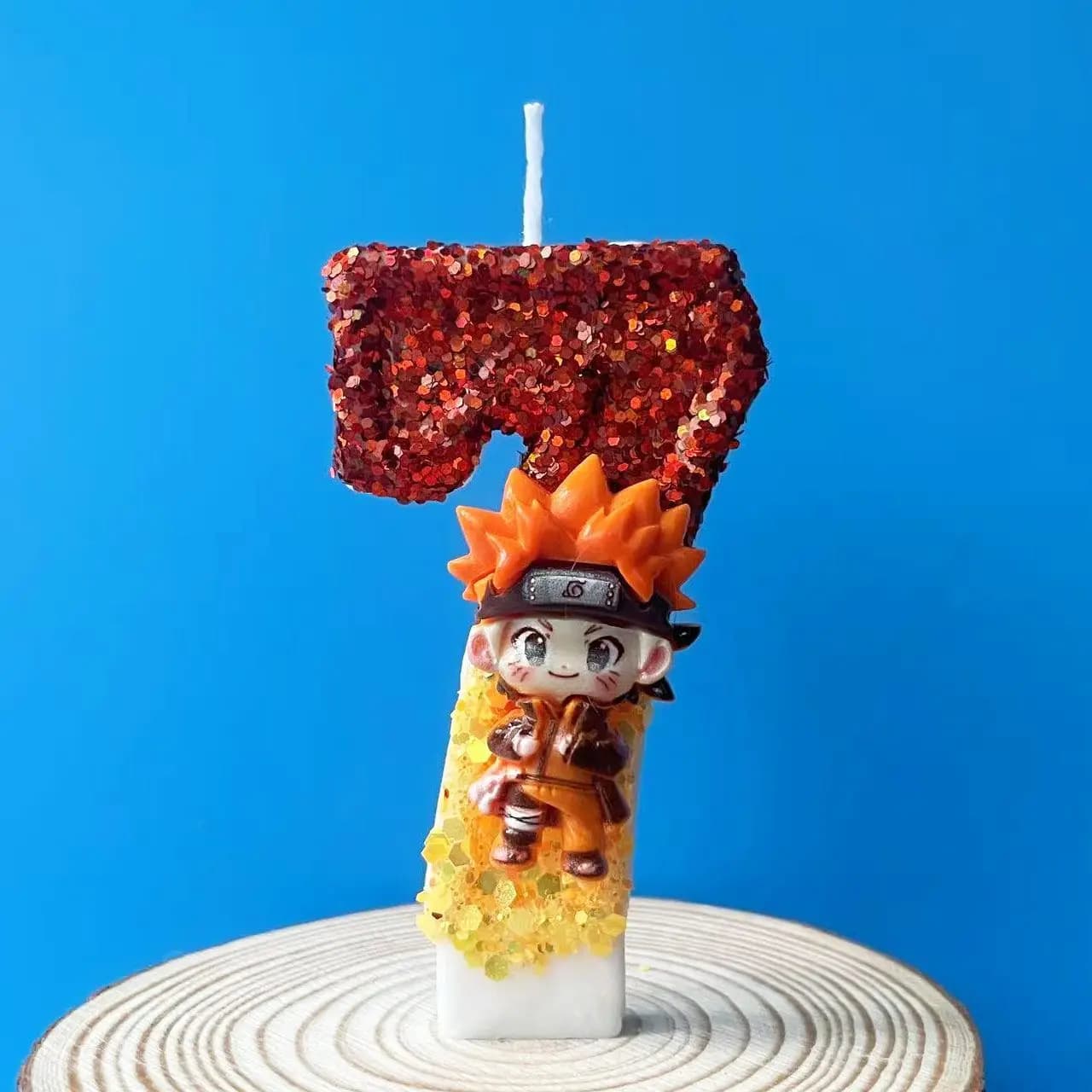 Bougie d'anniversaire Naruto Nouveau Style Chiffre Numérique Créative Faite à la Main pour Gâteau d'
