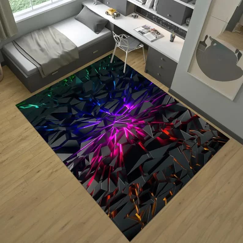 Tapis de joueur Tapis de jeu, Tapis de jeu Tapis géométrique, Tapis coloré Tapis de salle de jeu Tap