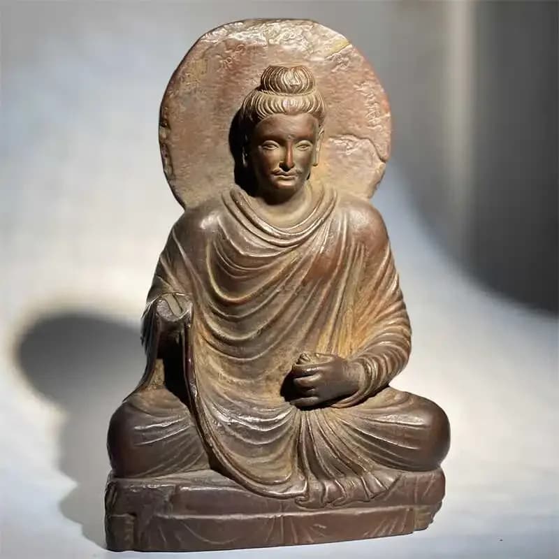 Gandhara Art bouddha Statue exquise classique rétro bouddha assis Statue ornement maison Art Figurin