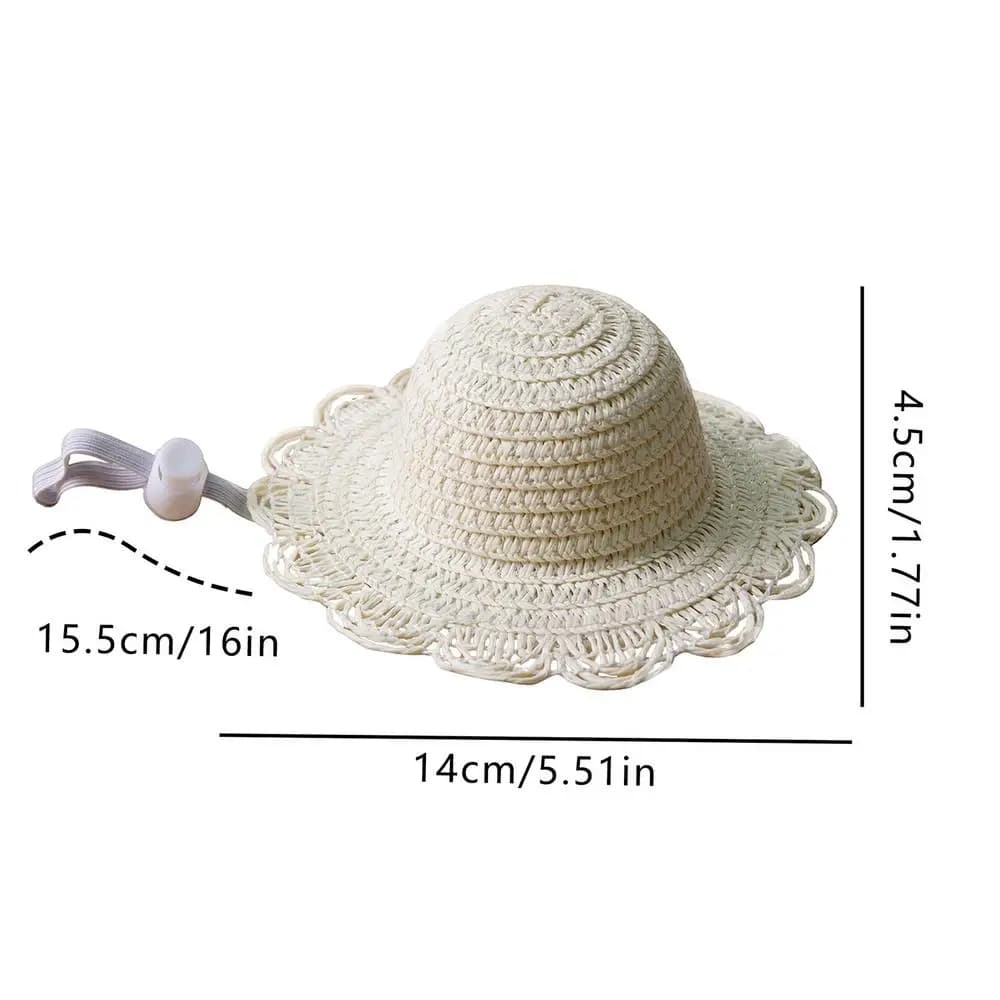 Chapeau de paille pour chien, mignon et réglable, chapeau tressé décoratif pour animaux de compagnie