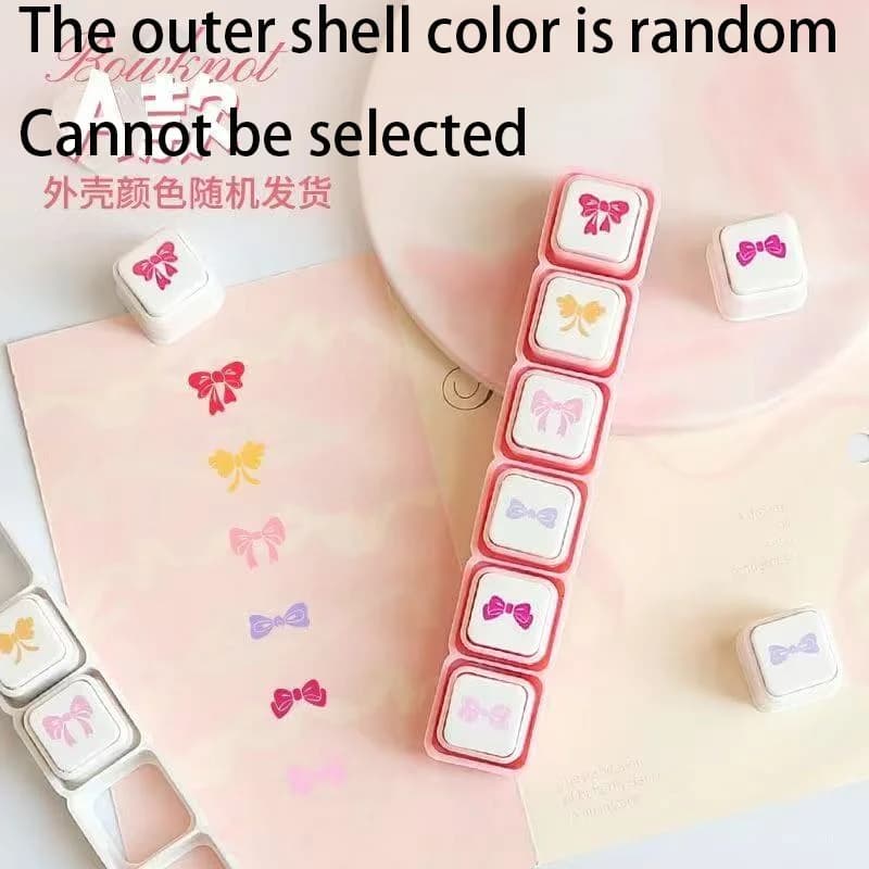 Nouveau nœud décoratif mignon avec six tampons détachables, parfait pour les décorations DIY, le jou