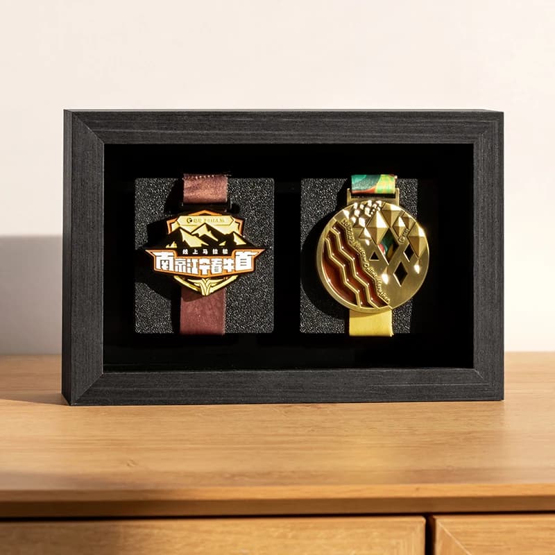 Vitrine de médaille, cadre photo de boîte de médaille, cadre d'affichage de médaille de marathon pou