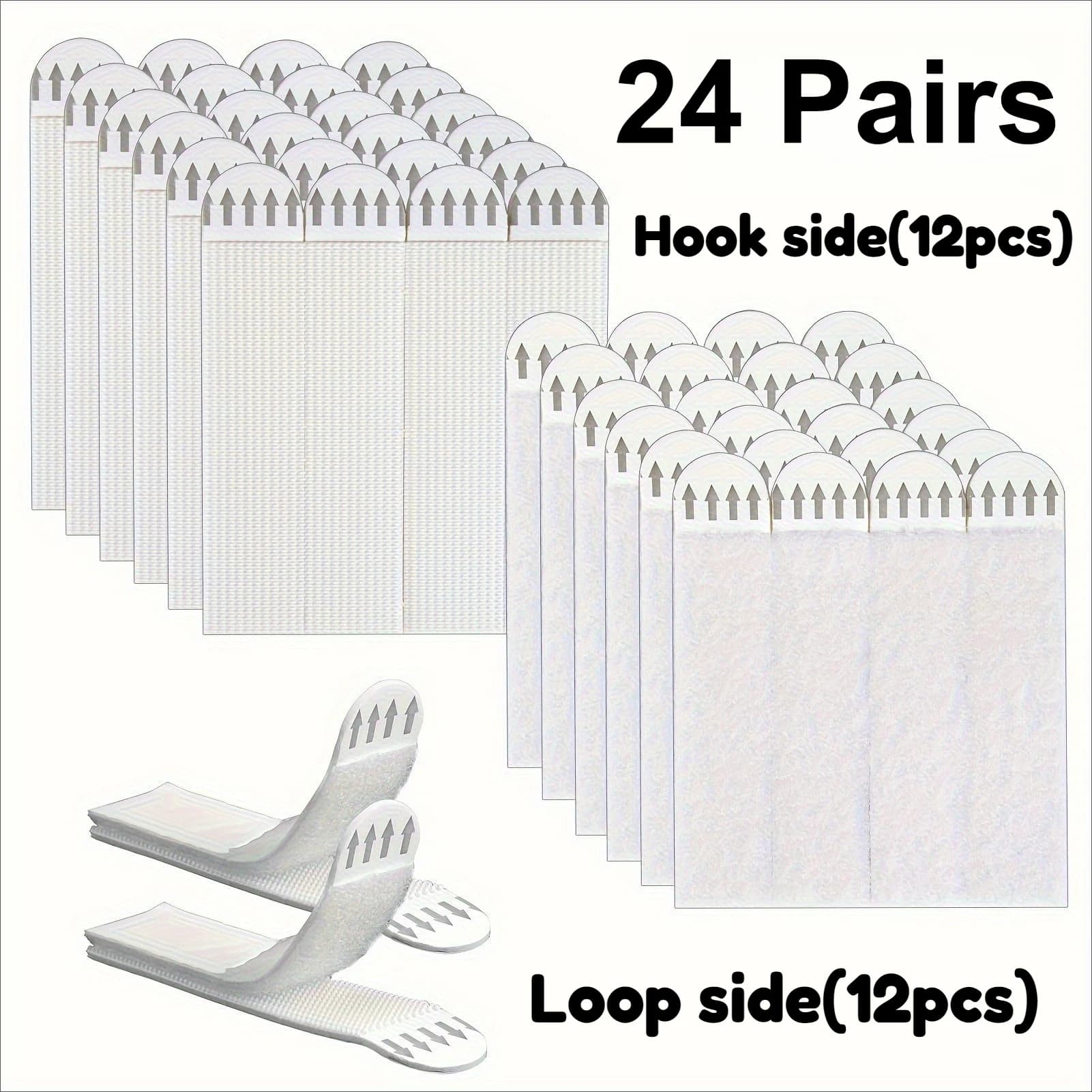 24 paires d'autocollants adhésifs pour cadre Photo robuste, sans crochets de perçage, sans résidus p