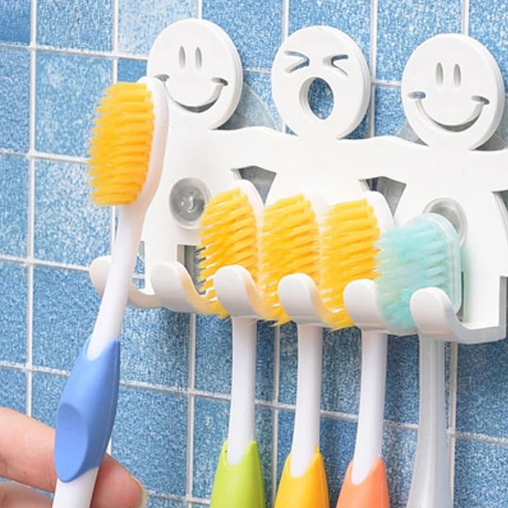 Porte-brosse à dents mural à ventouse, 1 pièce, porte-brosse à dents avec 5 motifs de dessin animé