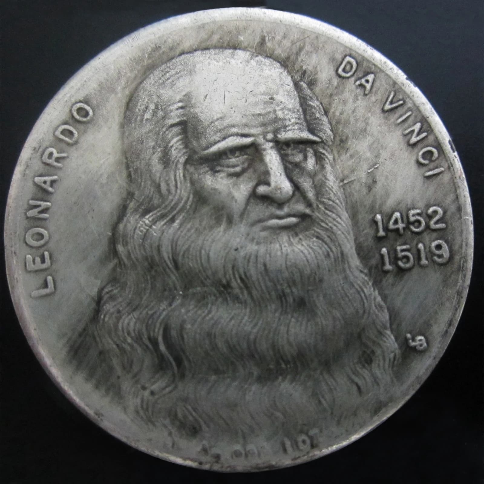 Réplique Vintage de pièce de monnaie commémorative en fer Leonardo da Vinci, pièce de défi à collect