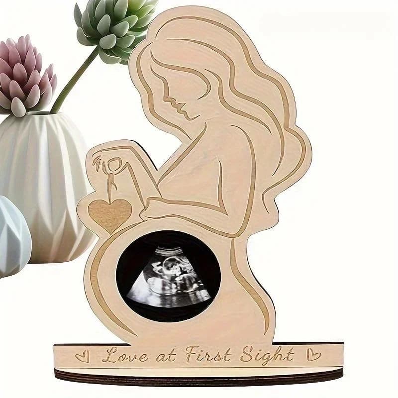 Cadre photo pour bébé en bois, cadre pour échographie de bébé, souvenir pour mère enceinte, ornement