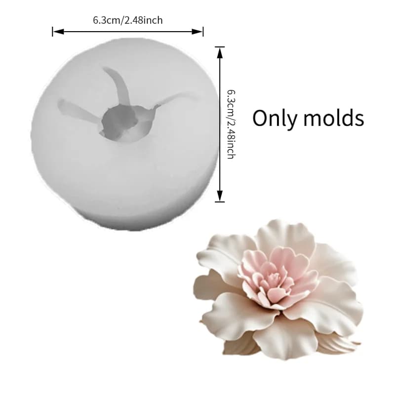Moule en silicone en forme de lys, adapté à la fabrication de bougies, à la production de plâtre, à 