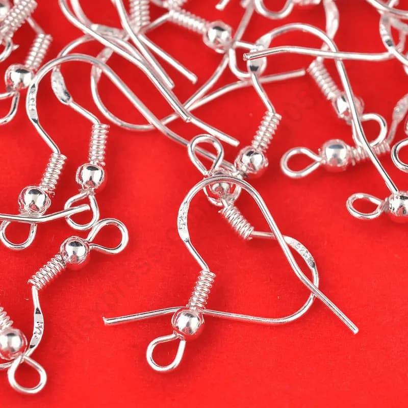 Expédition rapide, vente en gros, lot de 400 crochets pour boucles d'oreilles en argent sterling 925