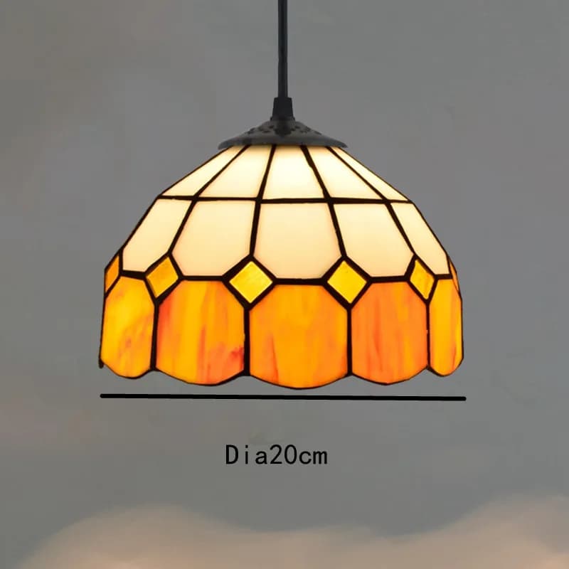 Lustre Méditerranéen Rétro Style Tiffany, Lampe en Verre Coloré, Lustre en Verre Tiffany, Bar Créati