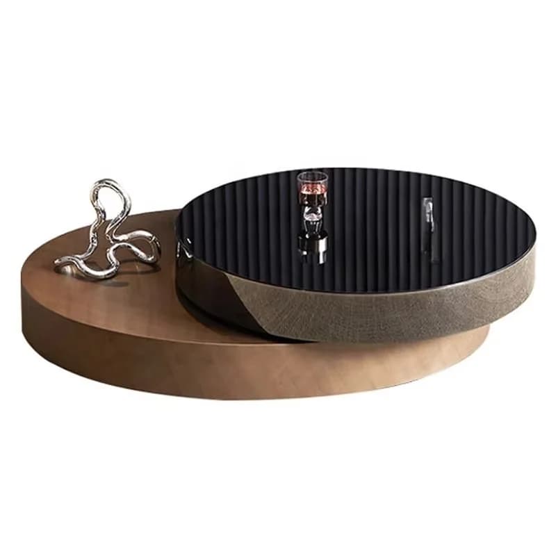 Table basse ronde rotative de luxe, lumière Simple, salon italien, combinaison de table basse au des