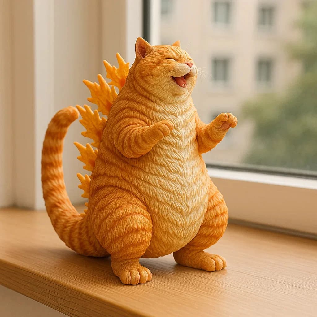 Figurine de chat monstre gothique, statue amusante, moche et mignonne, décoration créative pour la m