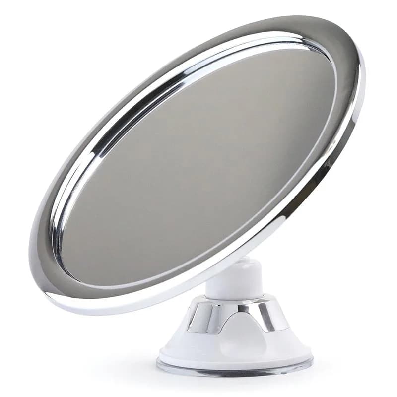 Miroir de maquillage rond sans brouillard avec support et ventouse, à Rotation de 360 degrés, pour s