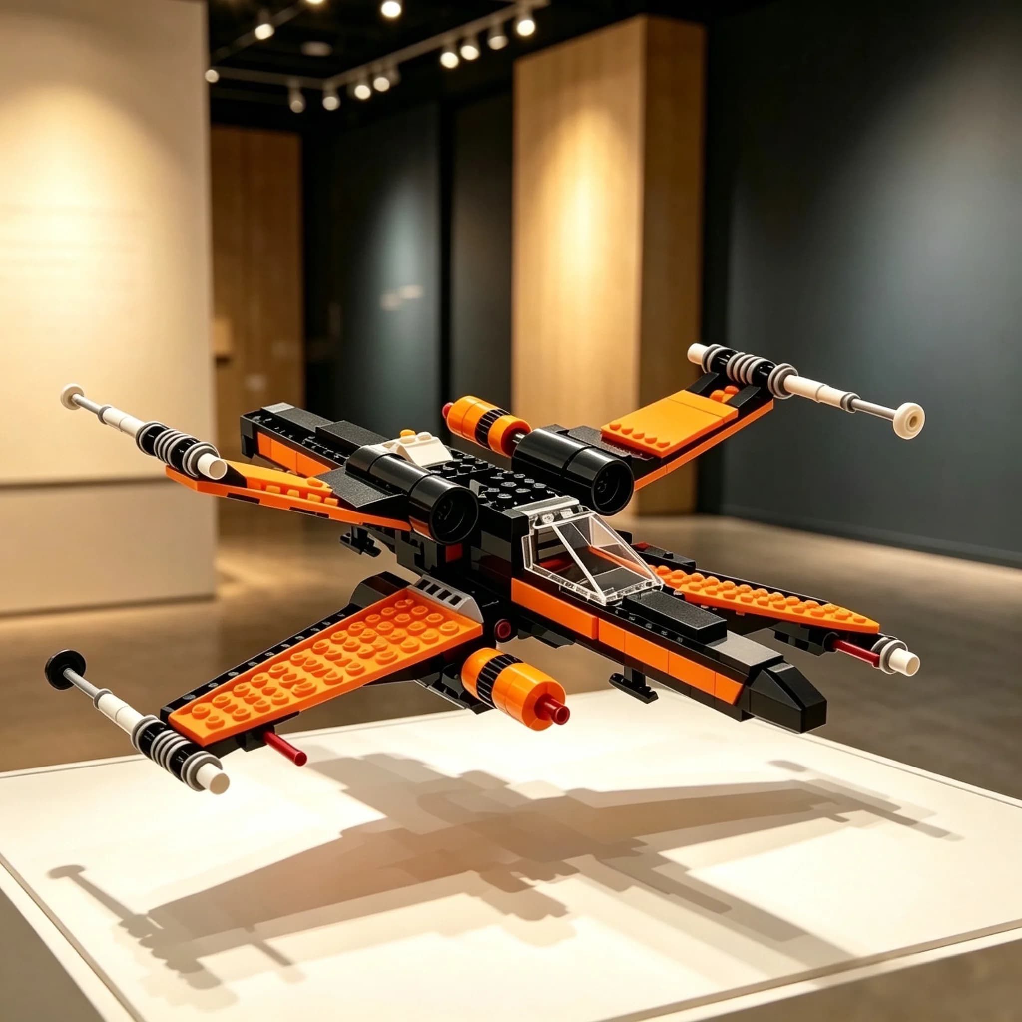 Modèle futuriste de chasseur spatial à quatre ailes à assembler soi-même, maquette statique d'avion 
