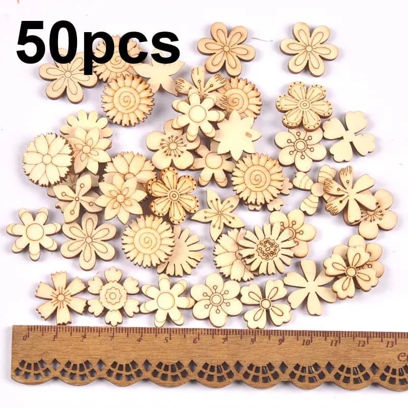 Tranches de bois non finies pour bricolage Scrapbooking, décoration de Noël, fleur, animal, puzzle, 