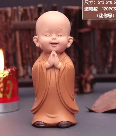 Mini petite Statue de moine en résine, Figurine de moine de bouddha mignon, décoration de maison, sa