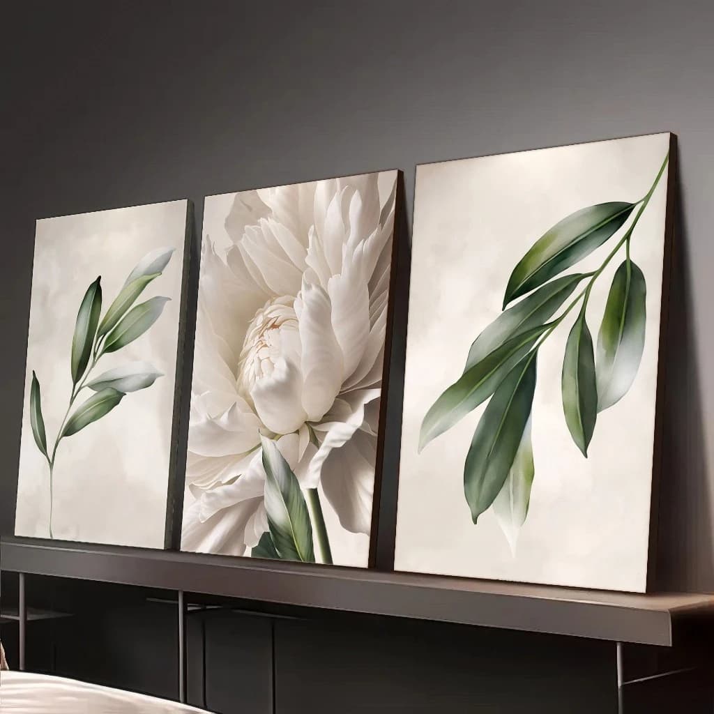 Art mural moderne pour la chambre - Art mural botanique minimaliste, affiche florale, art mural vert