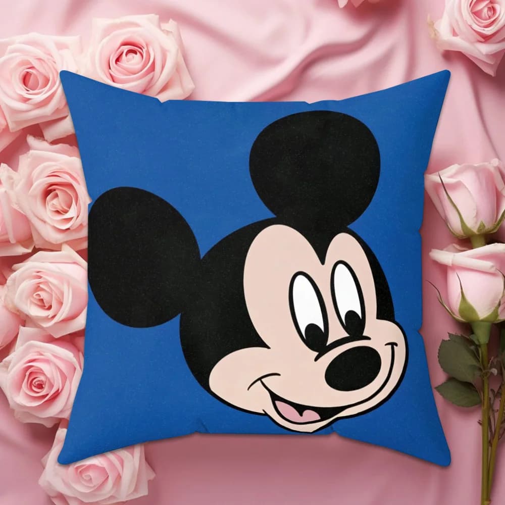 Housse de coussin de canapé, taie d'oreiller, décoration de salon, Mickey, taies d'oreiller décorati