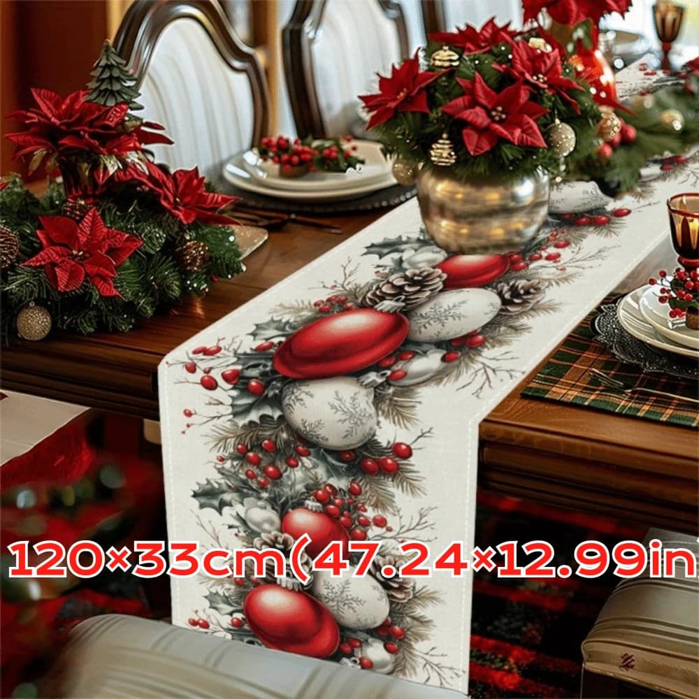 Chemin de Table de noël, nouvel an, bonhomme de neige, père noël, nappe de noël, cadeau de noël, déc