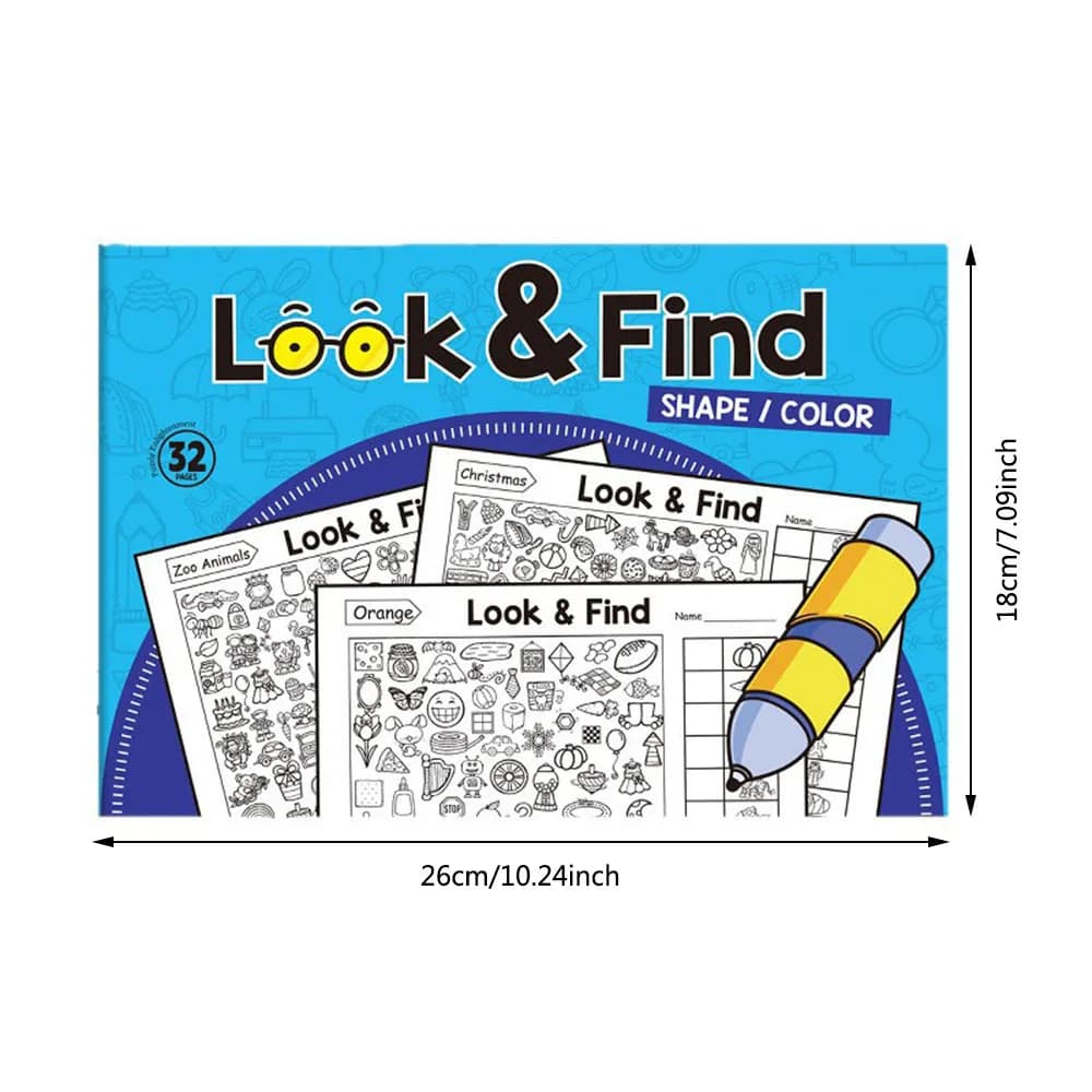 1 livre de recherche d'articles pour enfants, jeu, améliore la perception visuelle, livre de coloria