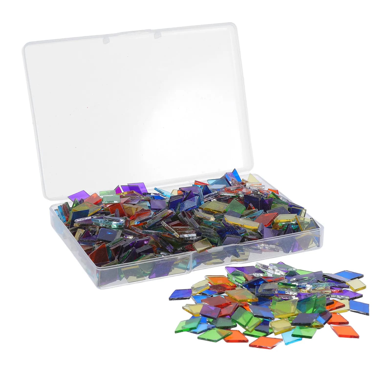 580 pièces de mosaïque en verre losanges, pièces artisanales teintées pour projets d'art DIY, décora