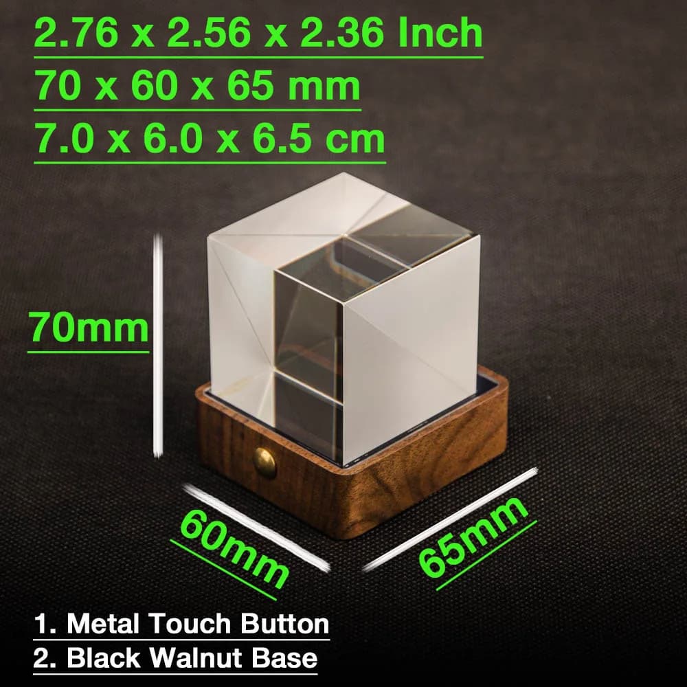 GeekMagic Cube-Max Grand écran technologique en cristal avec horloge météo, actions, crypto-monnaies