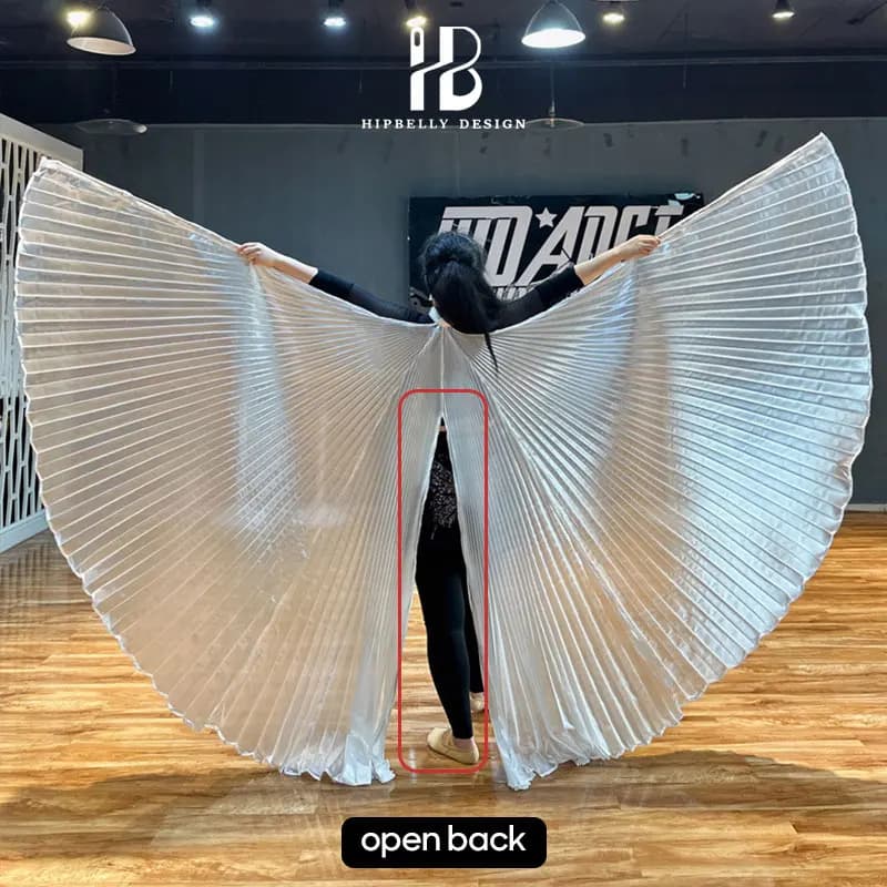 Ailes Isis de danse du ventre pour adultes, accessoires de spectacle d'aile blanche à 360 degrés, Co