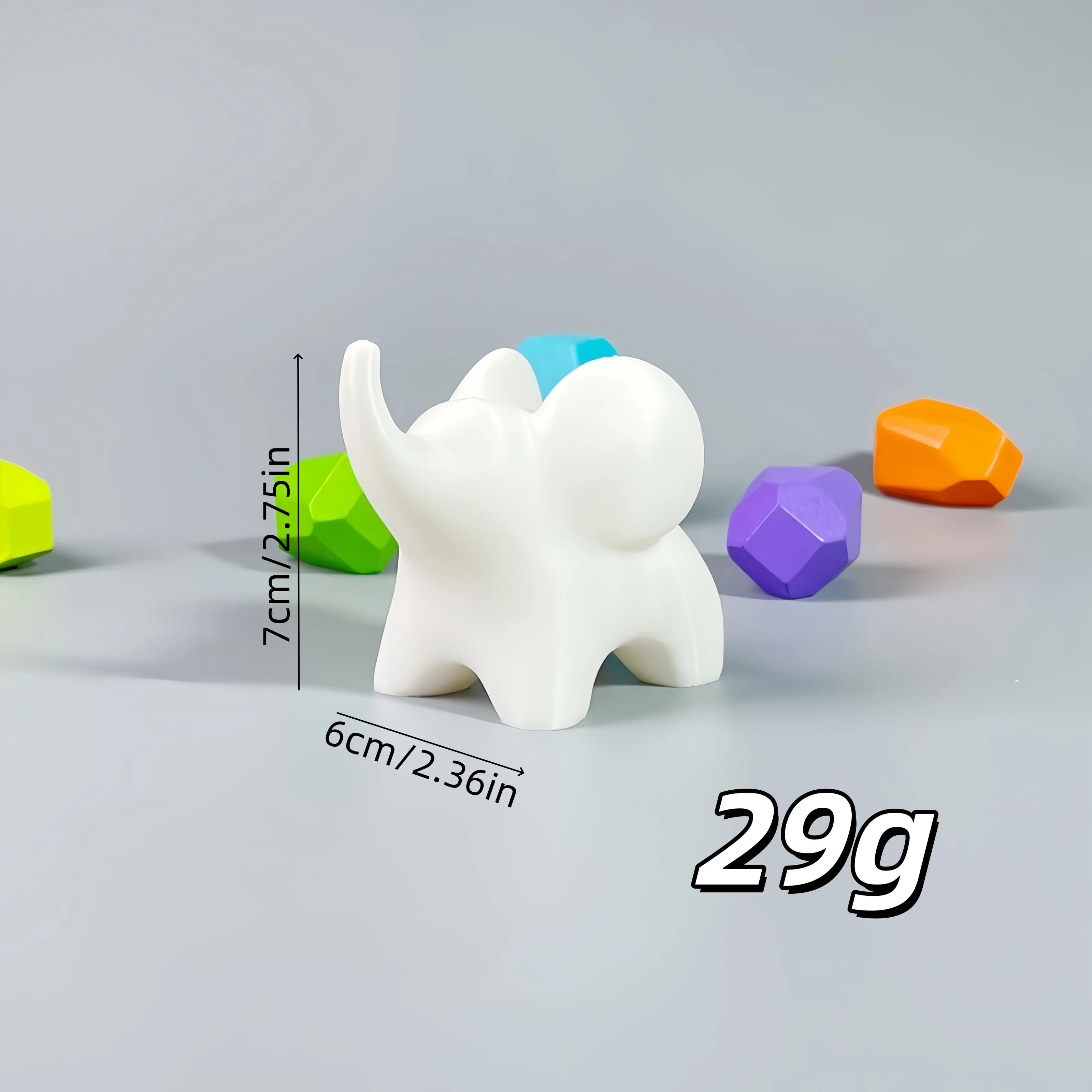 Mini sculpture d'éléphant créative : accent minimaliste pour la décoration de bureau à domicile