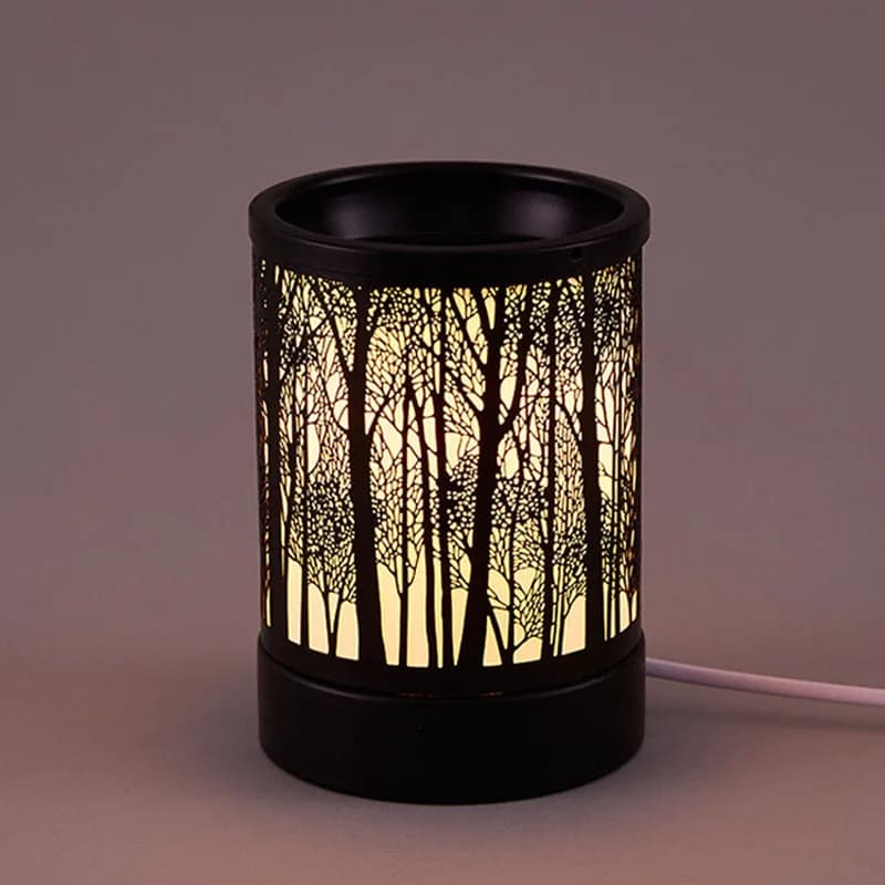 Brûleur à huile électrique, lampe en métal blanc, chauffe-cire fondue, parfum parfumé, 7 couleurs ch