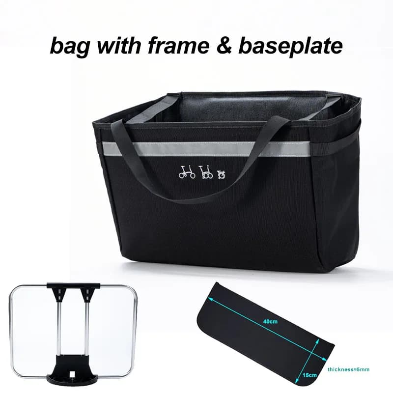 Sac de rangement avant pour vélo avec cadre, sac panier de 21L pour Brompton, sac pour animaux à fix