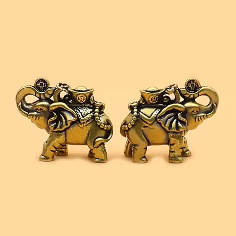 Figurines d'éléphant en laiton, figurines d'éléphant porte-bonheur, décoration de salon, figurines d