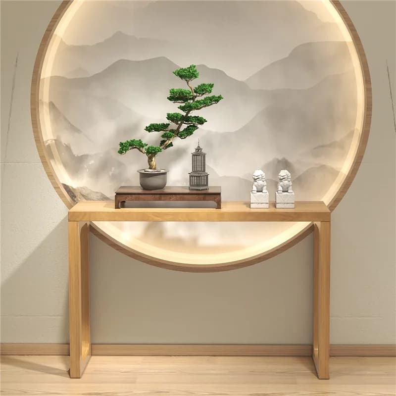 Table d'entrée rétro de luxe, esthétique étroite, Unique, Table d'angle en bois, Design moderne, meu