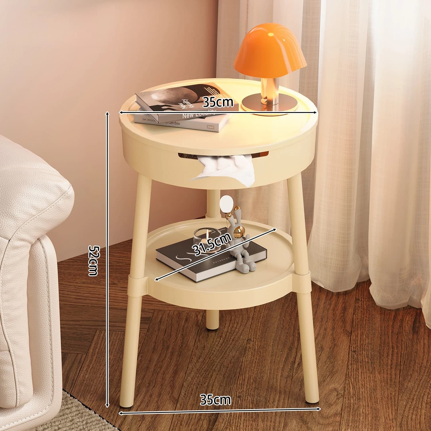 Tables basses rondes blanches, meubles de mode créatifs, Table de chevet minimaliste, chambre à couc