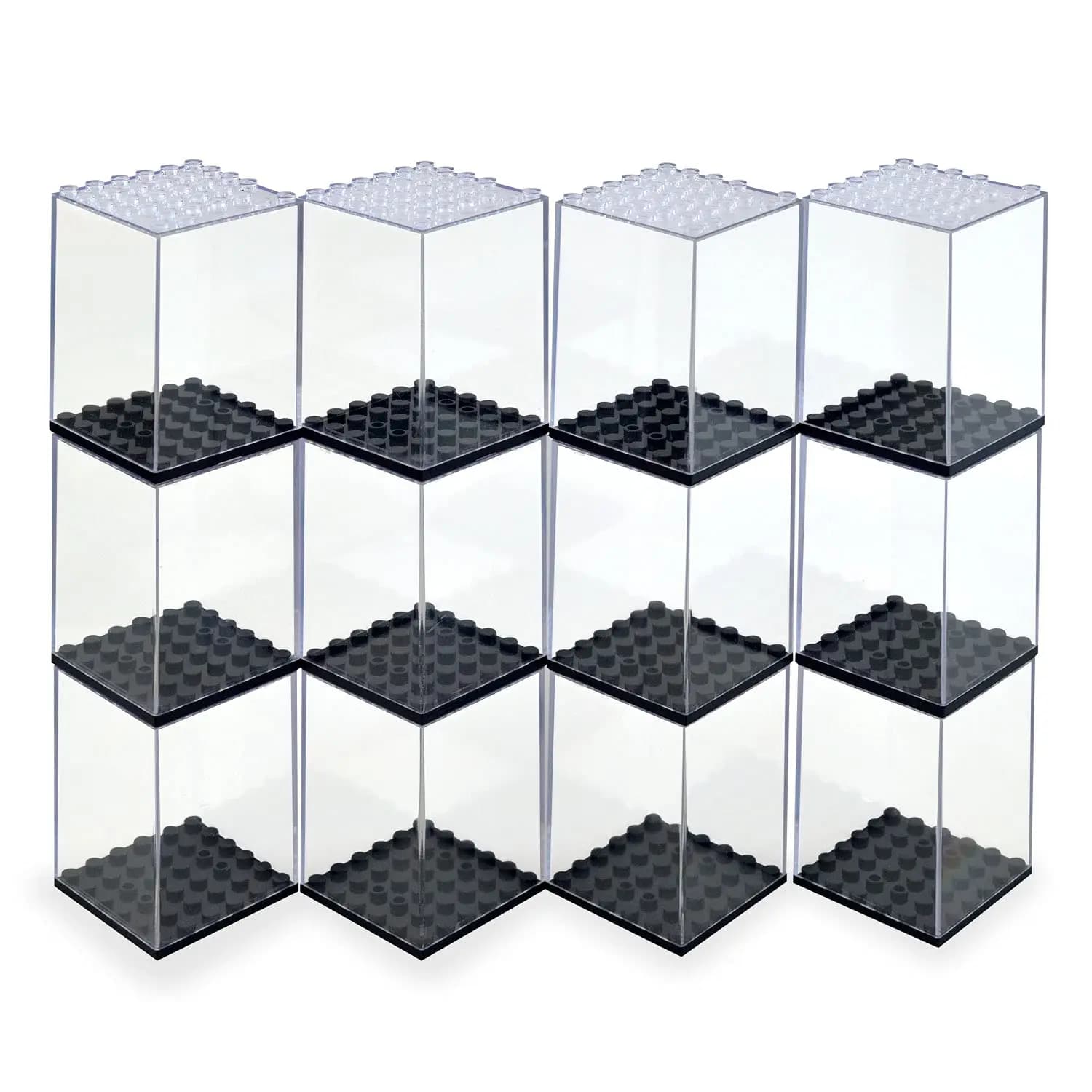 Présentoir de figurines 24/8 pièces, petite boîte de rangement de blocs de construction en acrylique