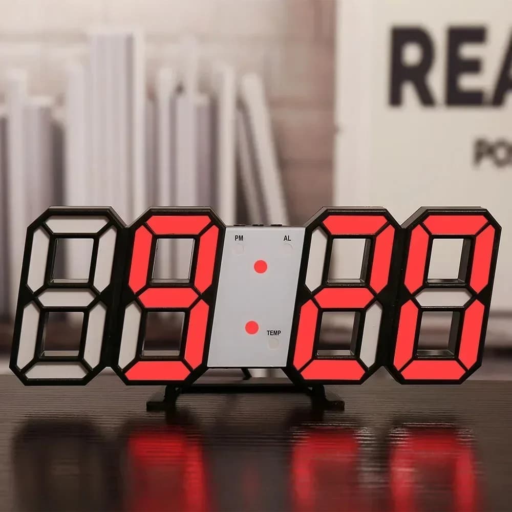 Horloge numérique LED 3D, décoration murale, mode nuit lueur, décoration pour chambre à coucher, mon