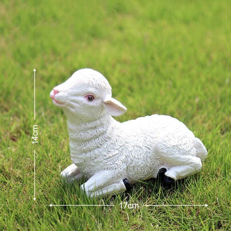 Décoration d'animaux de jardin en plein air, Simulation d'agneau en résine, Sculpture de Villa de co