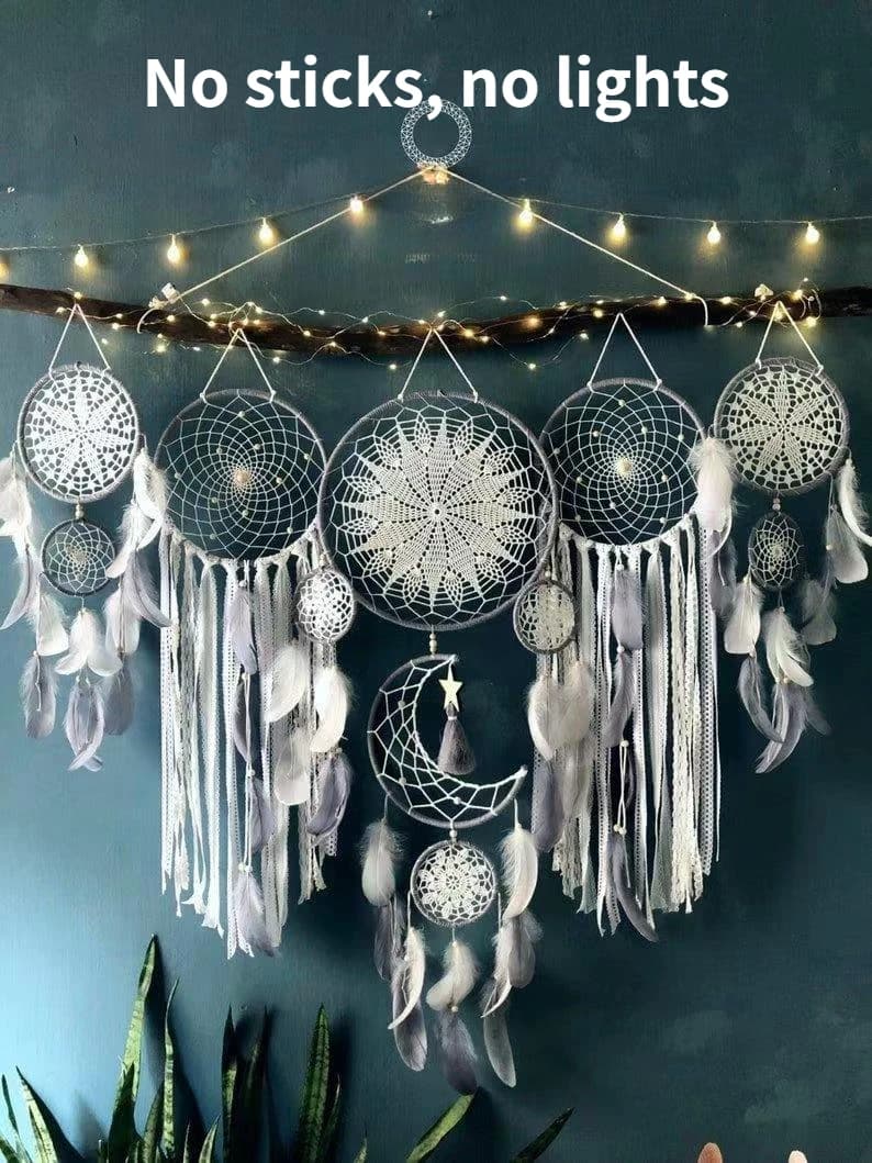 Carillon éolien attrape-rêves indien, pendentif en plumes fait à la main, gland d'intérieur, tenture