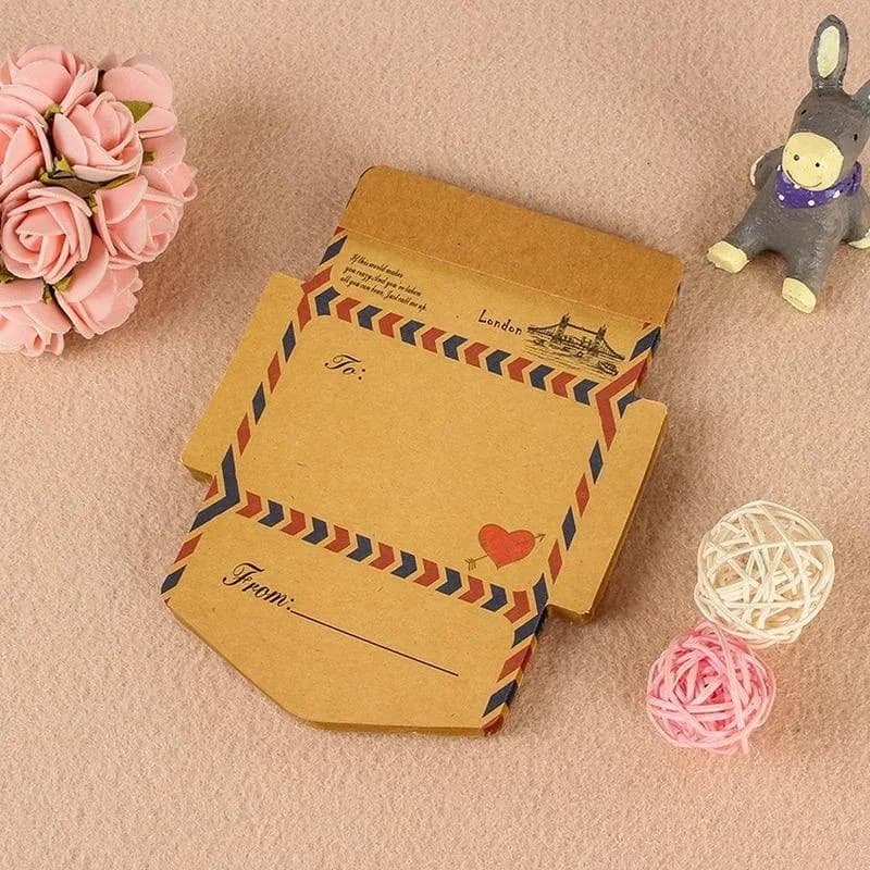 45 feuilles/ensemble rétro Vintage enveloppes en papier Kraft Mini mignon Kawaii dessin animé papete