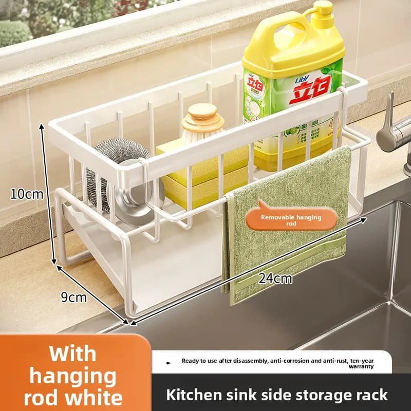 Porte-éponge de cuisine, égouttoir d'évier, organisateur pour chiffon à vaisselle, rangement avec cr