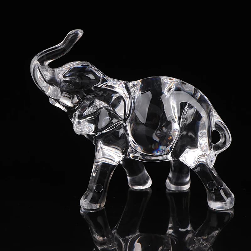 Statue d'éléphant en cristal mignon, Mini Statue d'animal, ornements d'éléphant pour bébé, artisanat