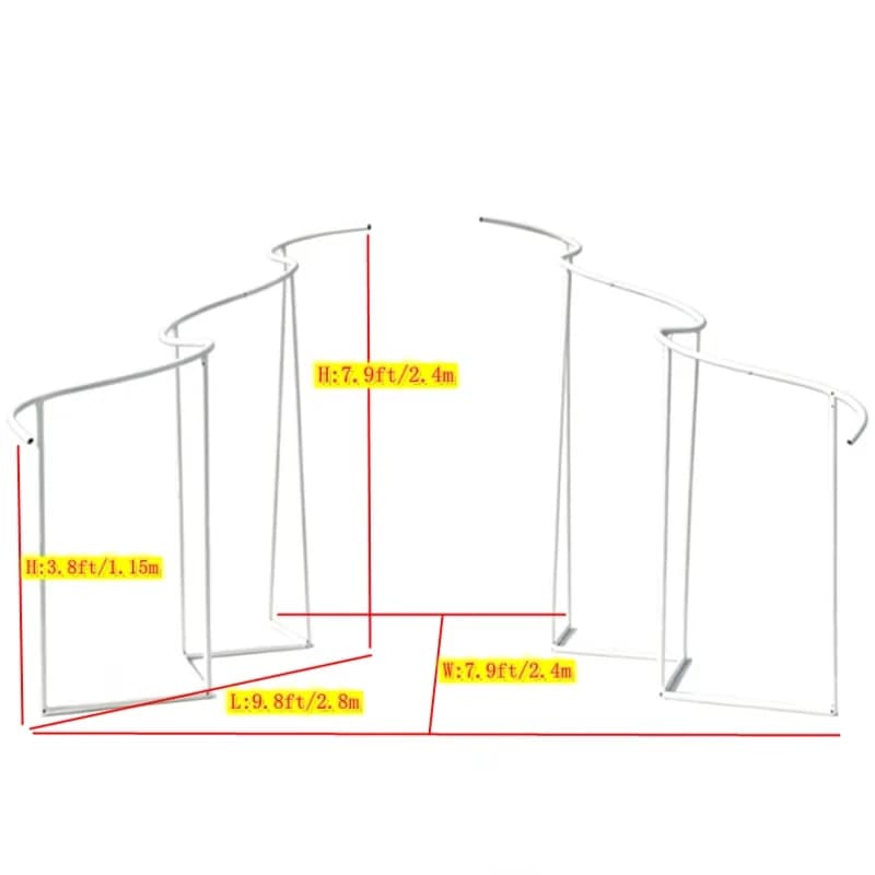 Support de toile de fond de mariage en métal ondulé de luxe, cadre en fer, décoration de fond pour p