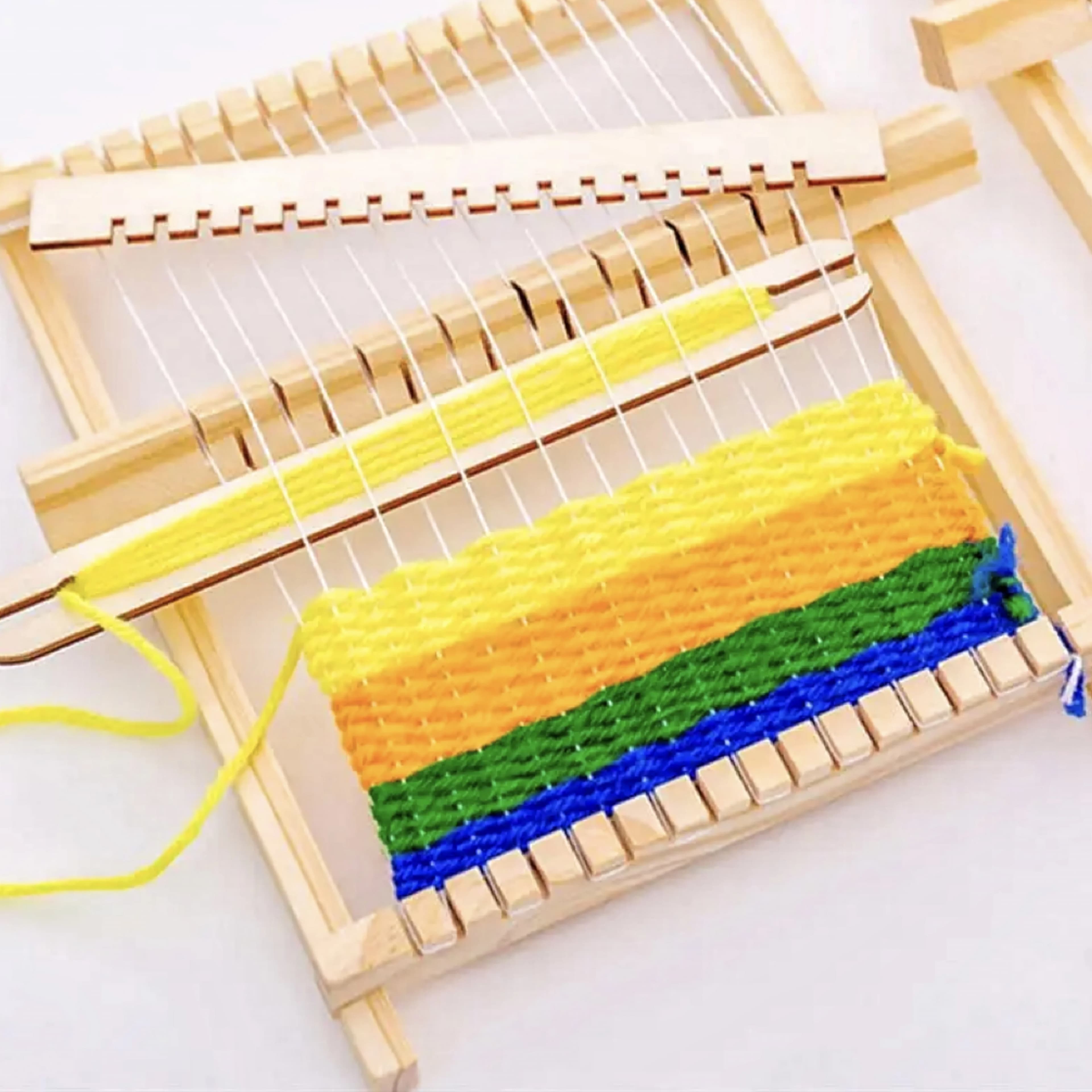 Petit métier à tisser en bois fait à la main avec accessoires pour enfants, kit de bricolage traditi