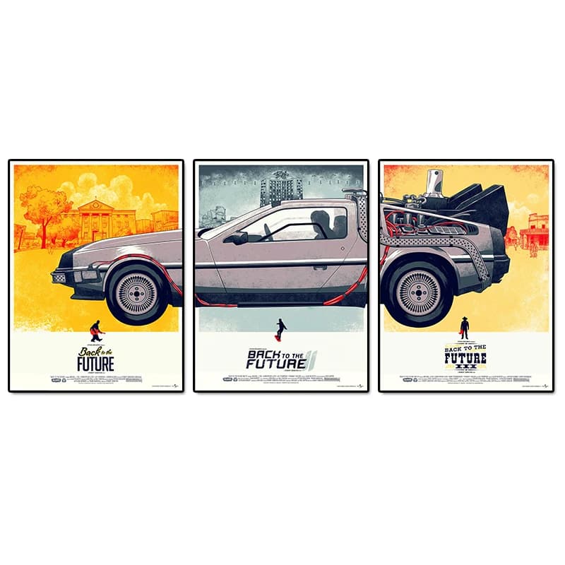Affiche de voiture Retour vers le futur, impression sur toile Customs InjCanvas, film classique, déc