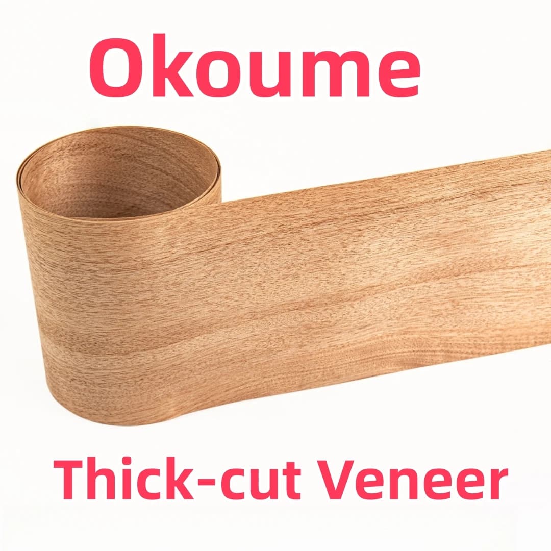 Placage de bois d'Okoumé africain naturel à coupe épaisse (grain droit) pour meubles, portes d'armoi