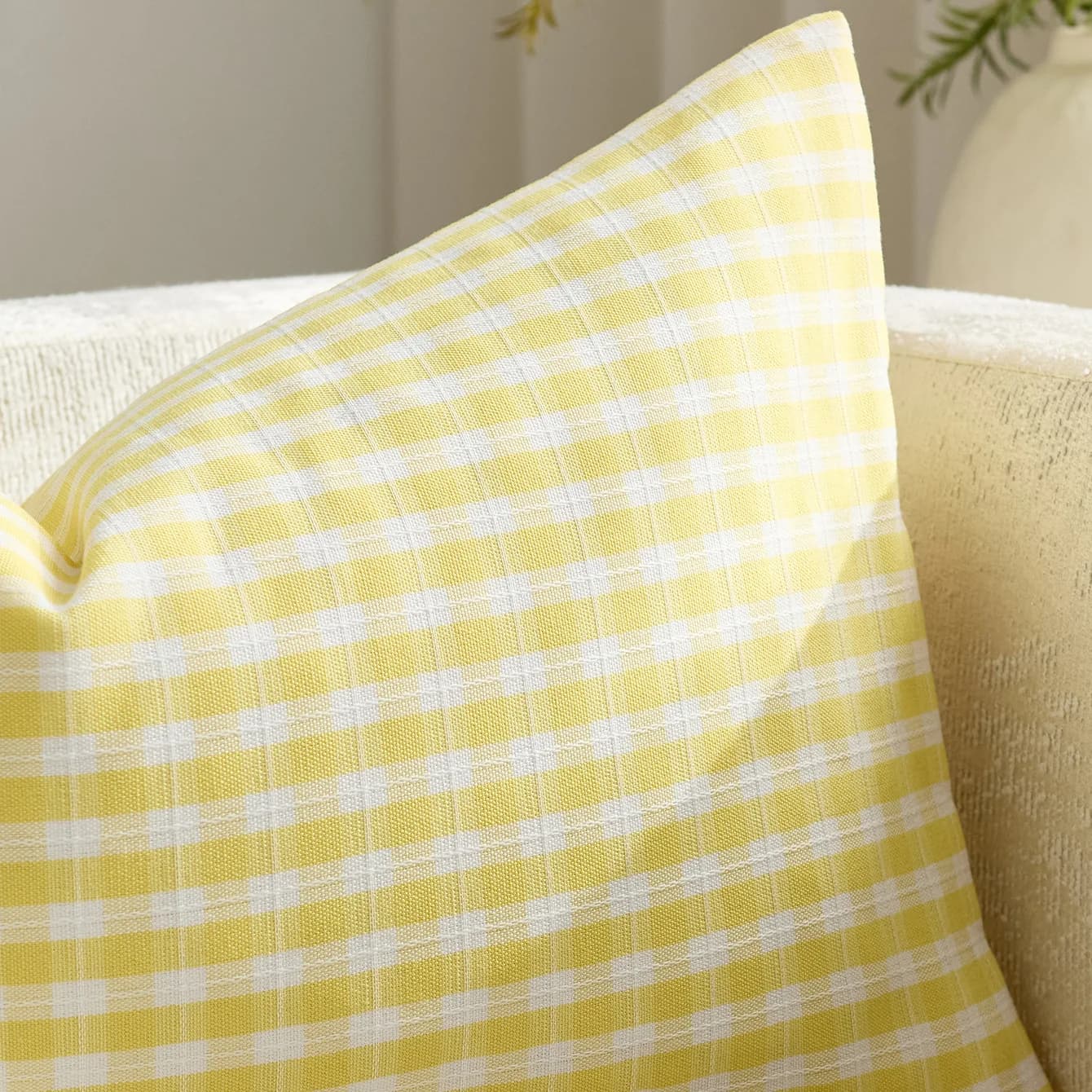 Lot de 2 housses de coussin d'extérieur imperméables, motif rayé moderne, pour la maison, résistante